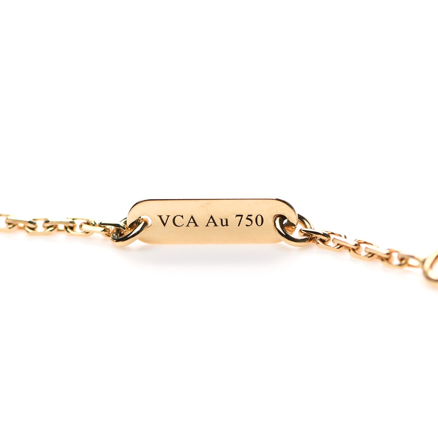 18K Yellow Gold Black Onyx Vintage Alhambra Pendant Necklace