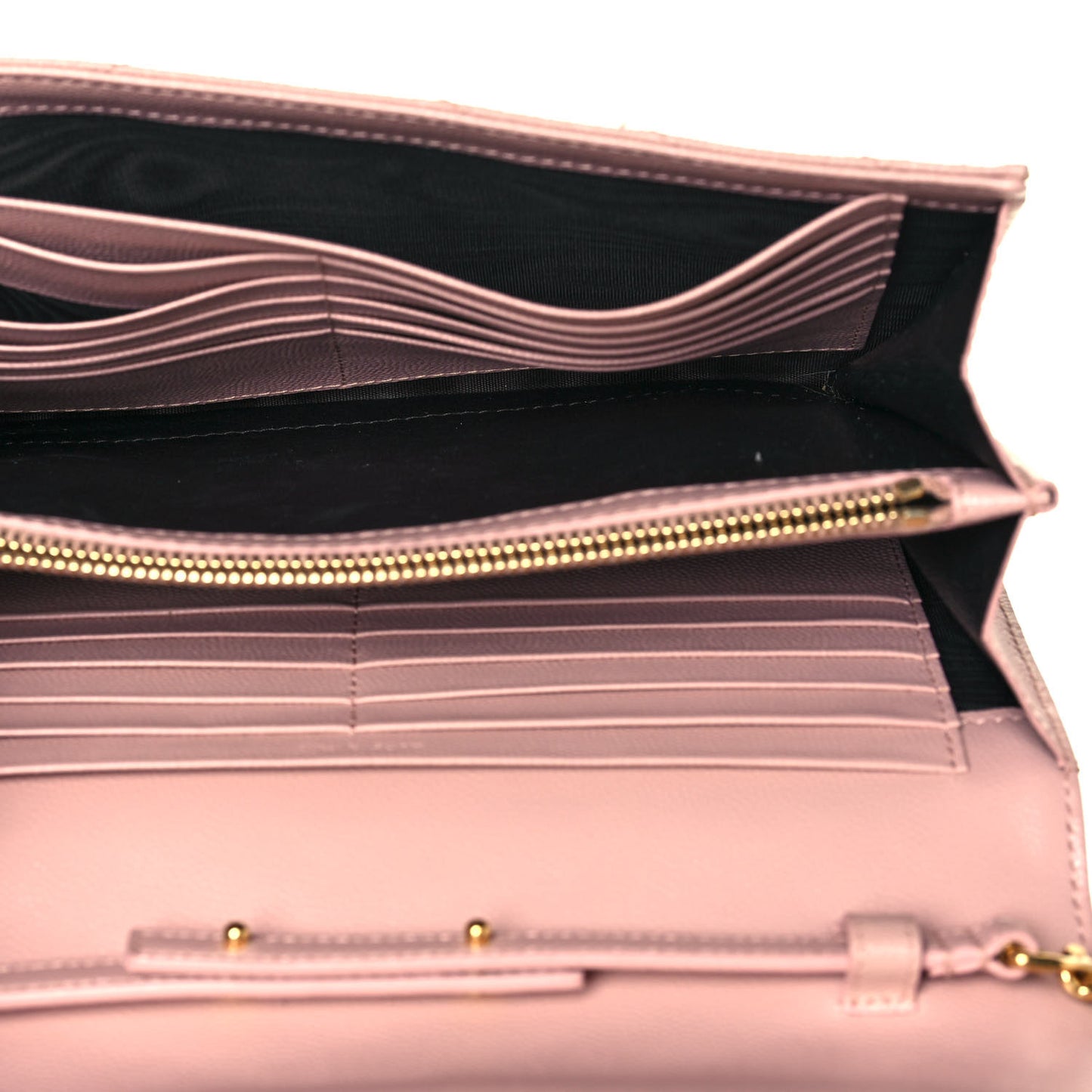 Grain De Poudre Matelasse Chevron Monogram Chain Wallet Pale Pink