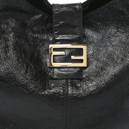 Fendi Crinkled Calfskin Baguette Shoulder Bag Black 8 of 11