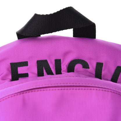 Balenciaga Sport Nylon Logo Embroidered S Wheel Backpack Fuchsia Black 9 of 9