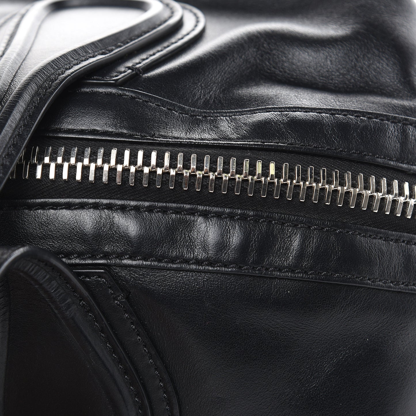 Waxed Calfskin Small Nightingale Logo Strap Black
