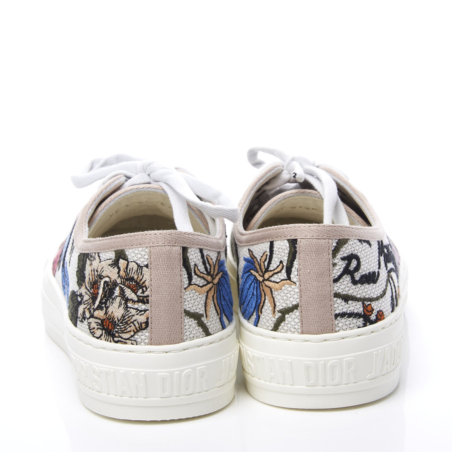 Christian Dior Canvas Rosa Mutabilis Embroidered Womens Walk'N'Dior Low Top Sneakers 36.5 Multicolor 7 of 11