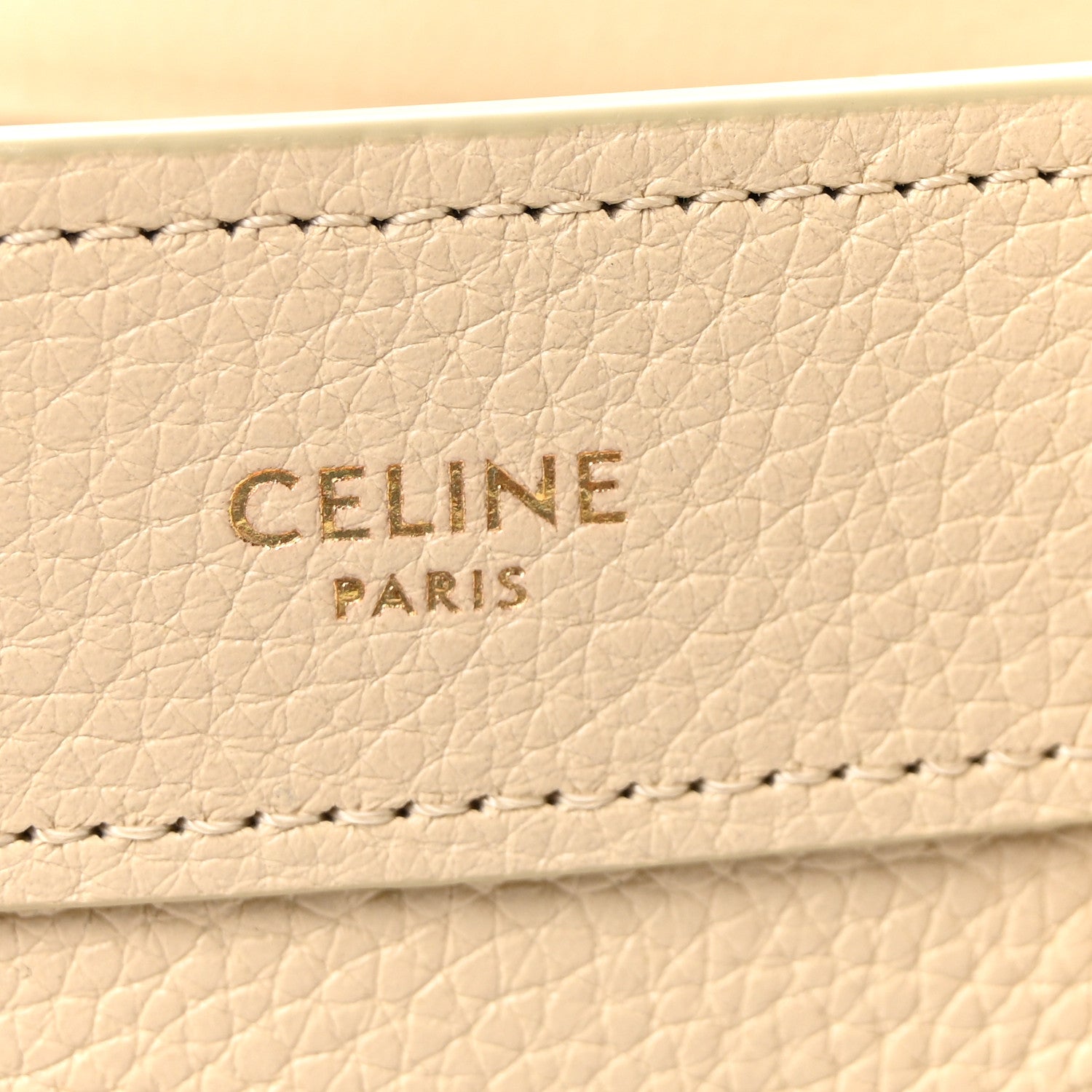 Celine Drummed Calfskin Nano Luggage Ivory 6 of 10