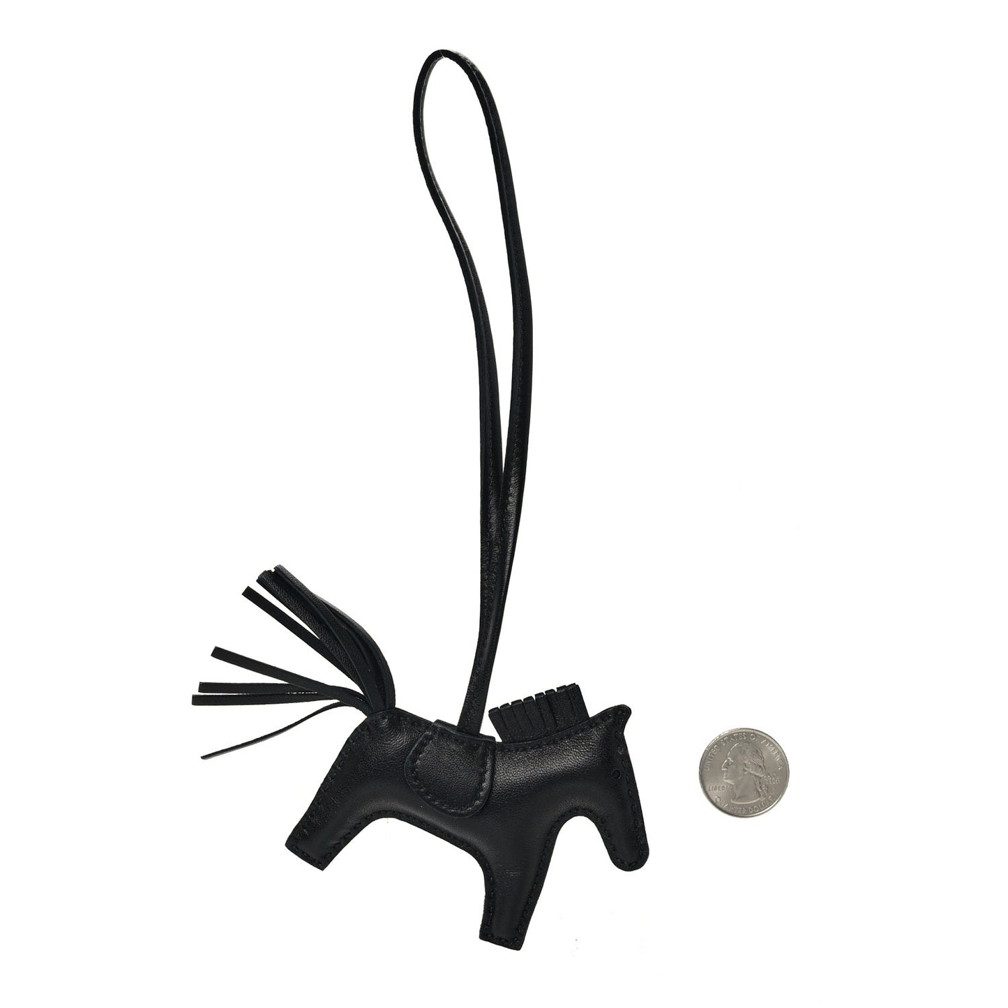 Milo Lambskin Grigri Rodeo Horse Bag Charm PM So Black