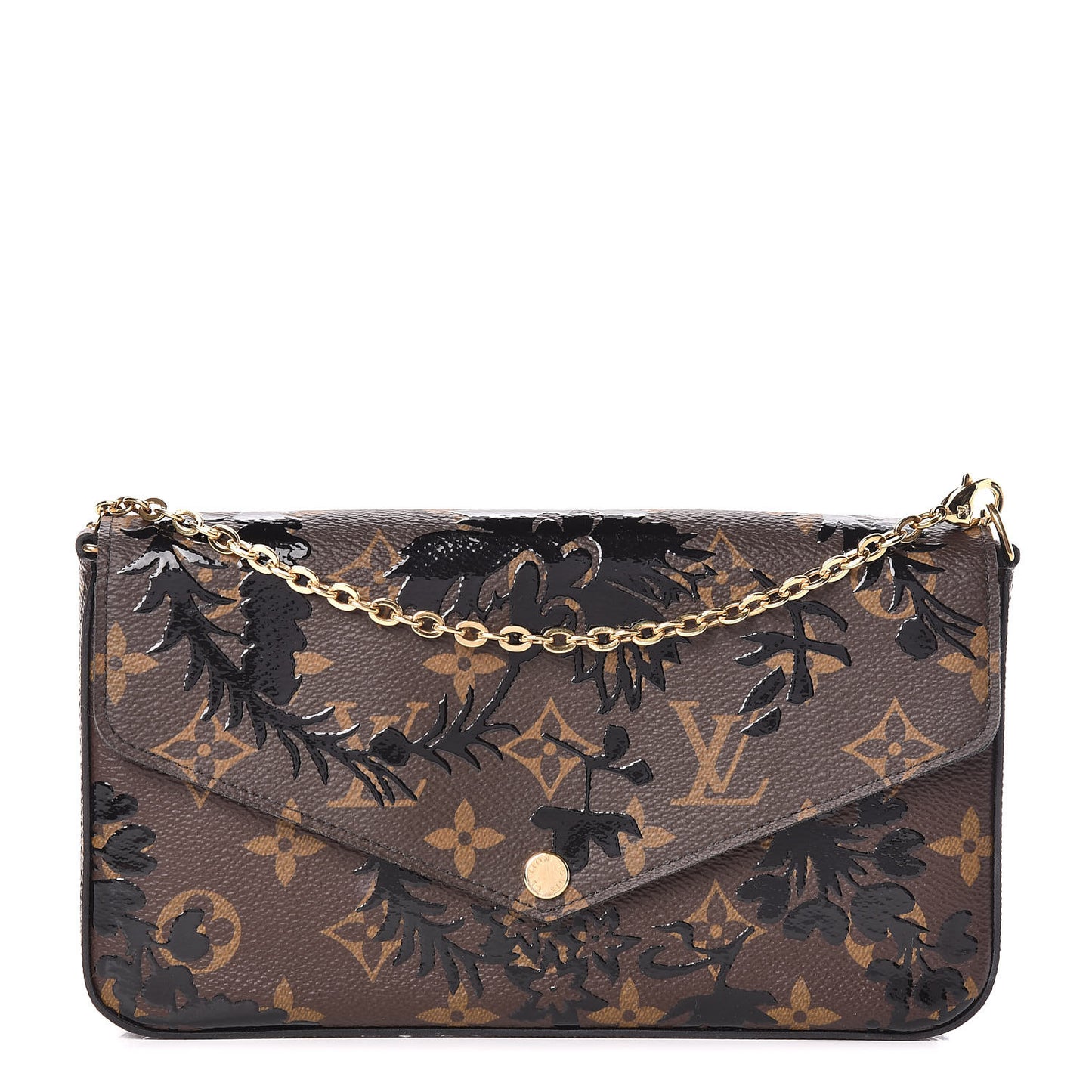 Monogram Blossom Pochette Felicie Chain Wallet Black