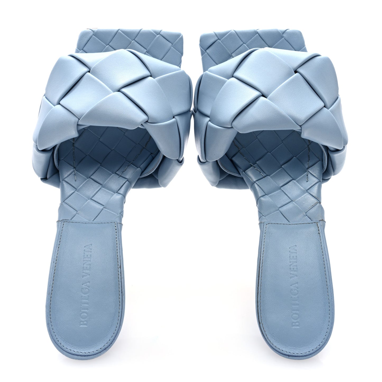 Nappa Maxi Intrecciato Lido Mule Sandals 40 Ice