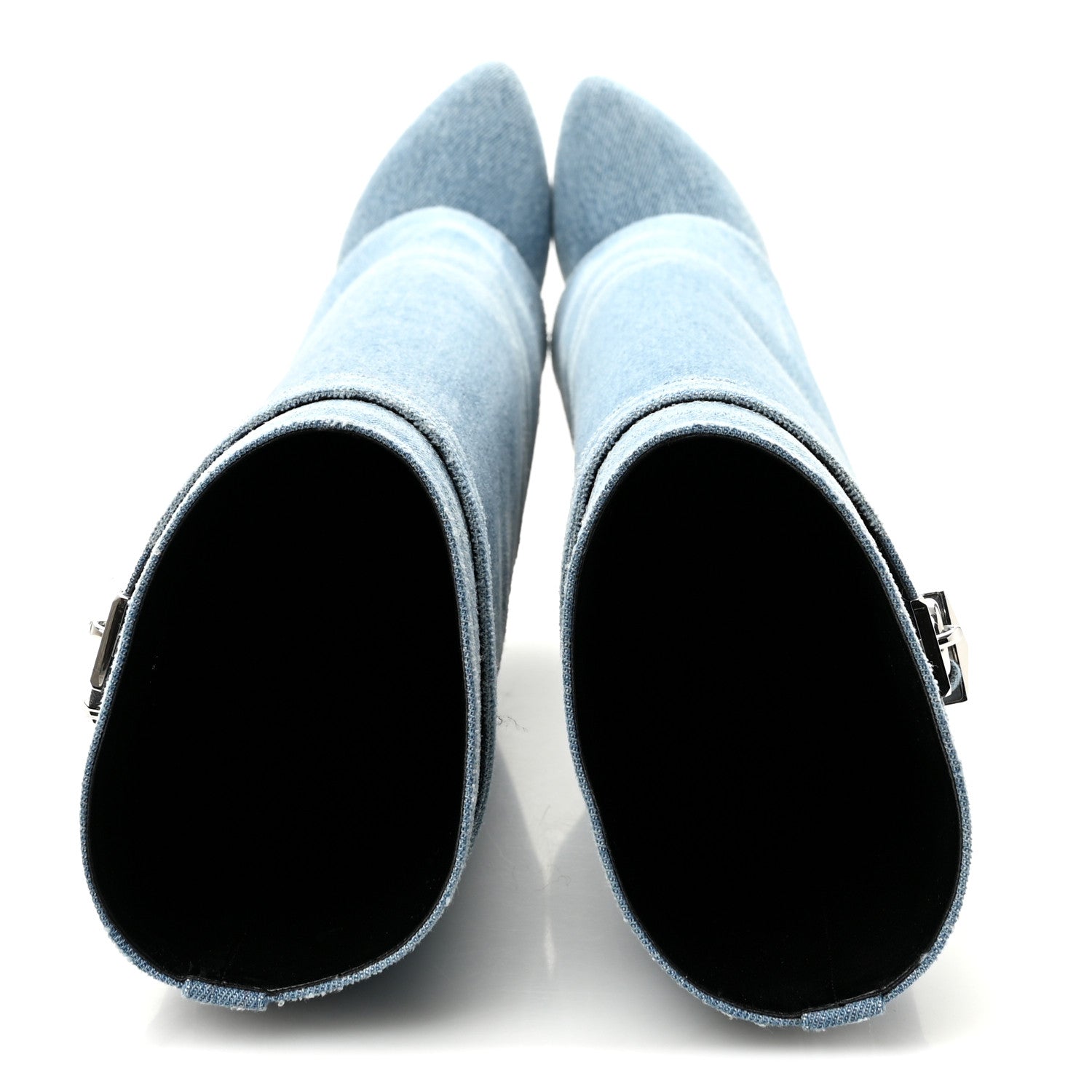 Givenchy Washed Denim Shark Lock Pant Boots 37 Blue 2 of 9