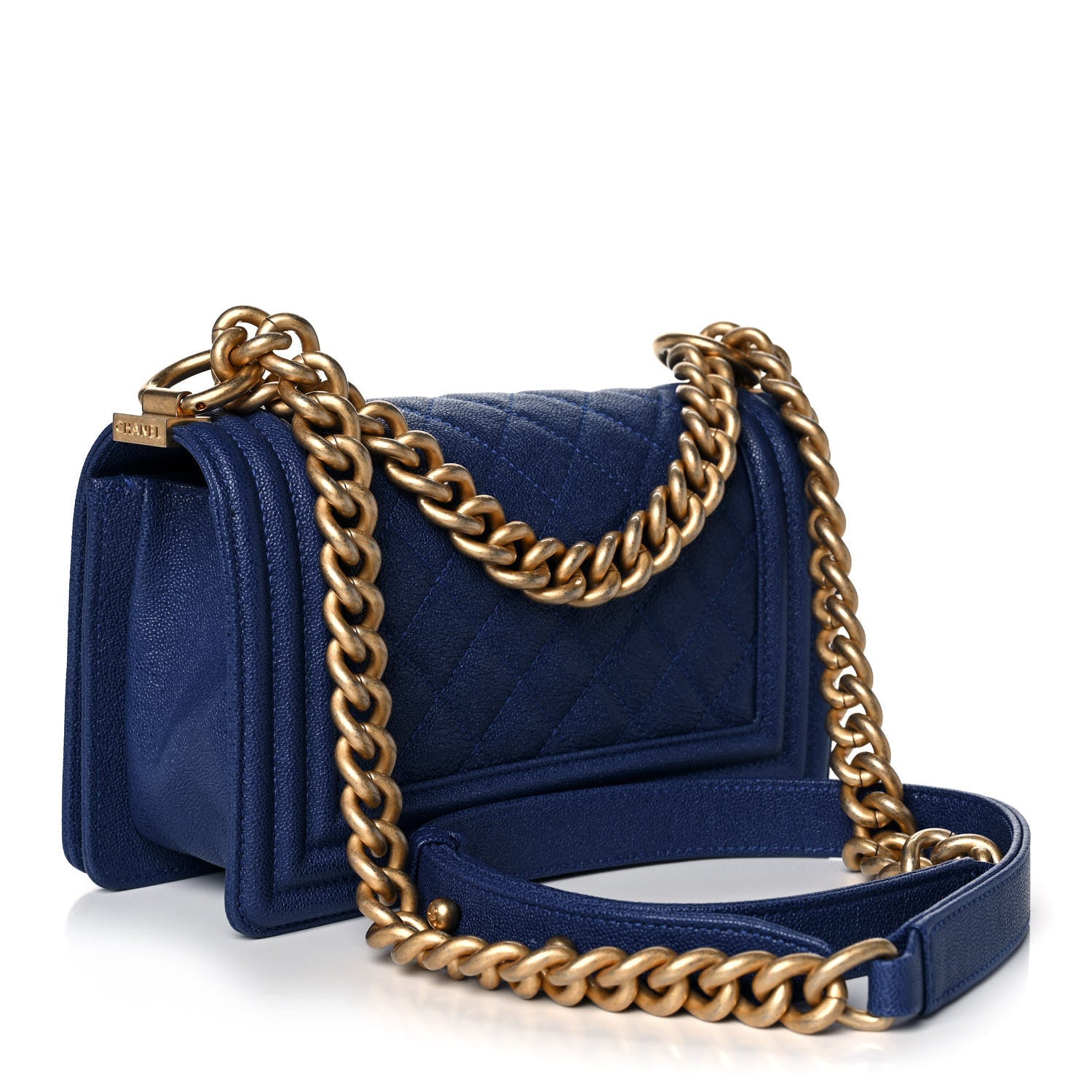 Chanel Caviar Quilted Small Boy Flap Blue 3 of 12