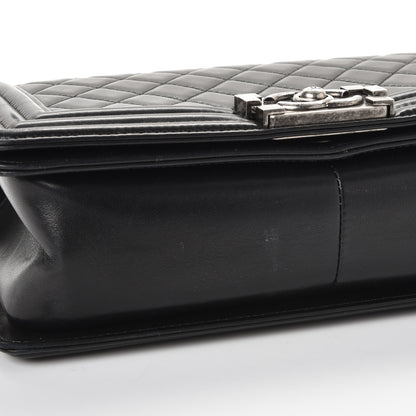 Chanel Lambskin Quilted Medium Boy Flap Black 9 of 11