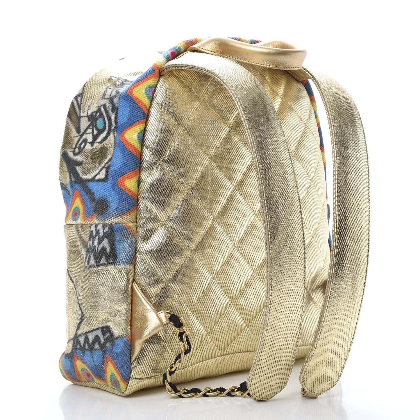 Graffiti Printed Canvas Street Spirit Backpack Multicolor