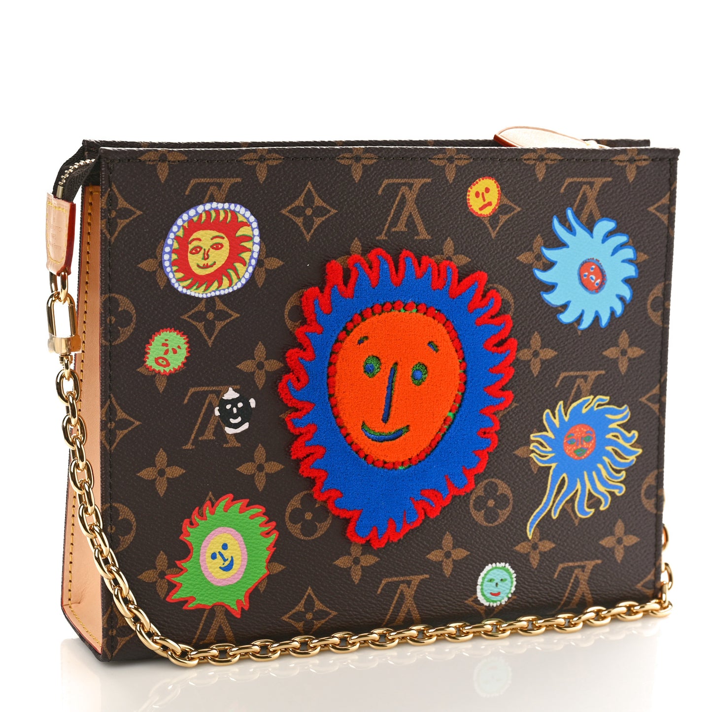 LV X YK Monogram Embroidered My Eternal Soul Toiletry Pouch On Chain Multicolor
