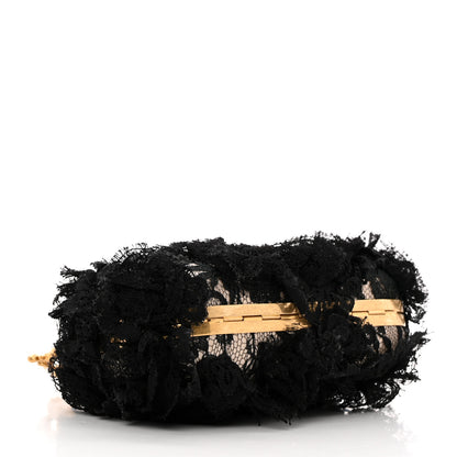 Alexander McQueen Lace Unicorn Knuckle Duster Box Clutch Black 4 of 10