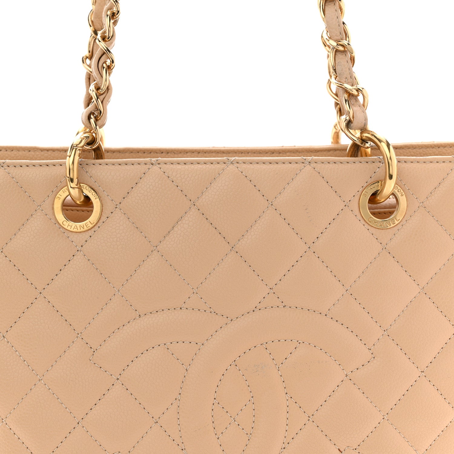 Chanel Caviar Quilted Grand Shopping Tote GST Beige Clair 1878986