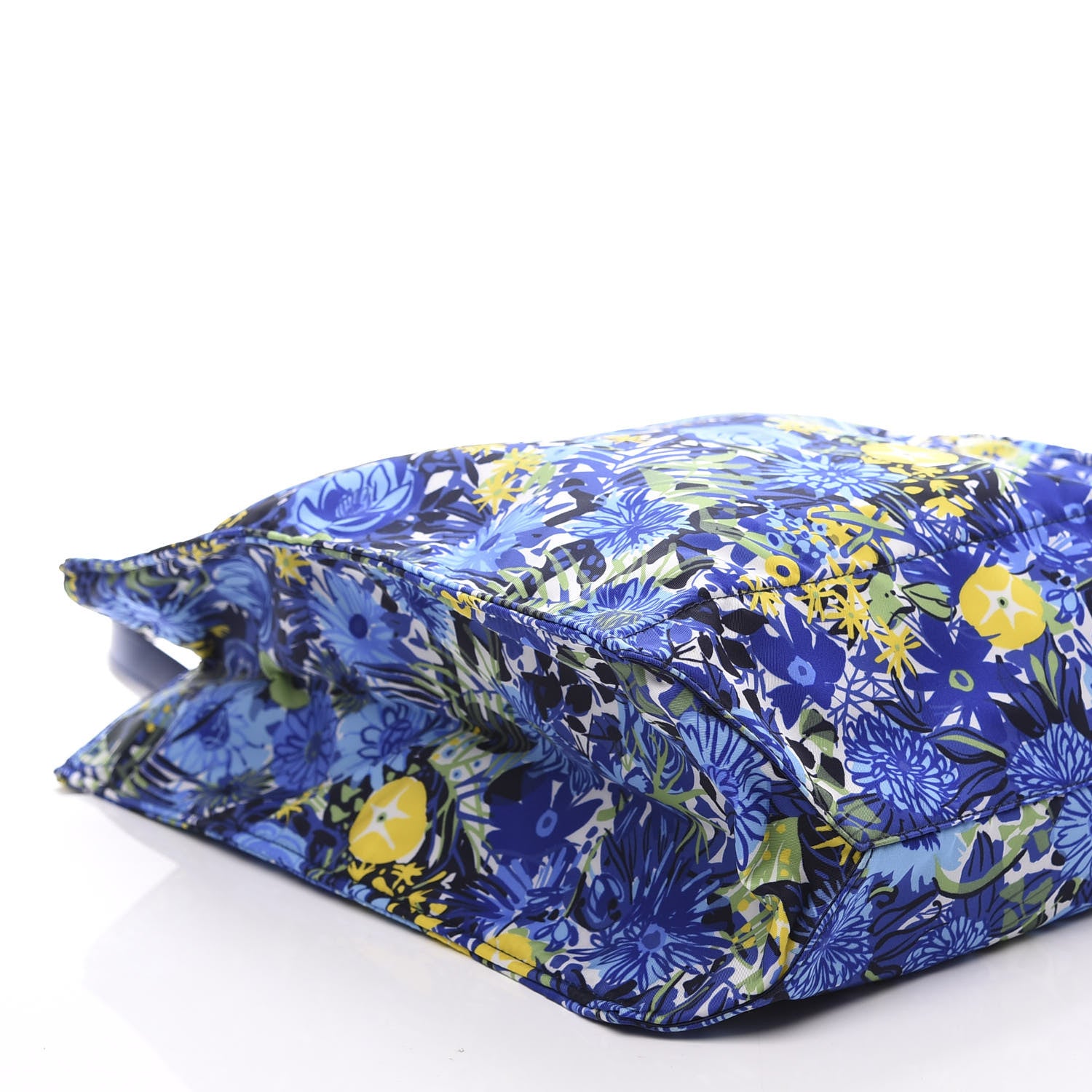 Prada Tessuto Nylon Saffiano Floral Print Tote Bluette Dis Primule 7 of 9