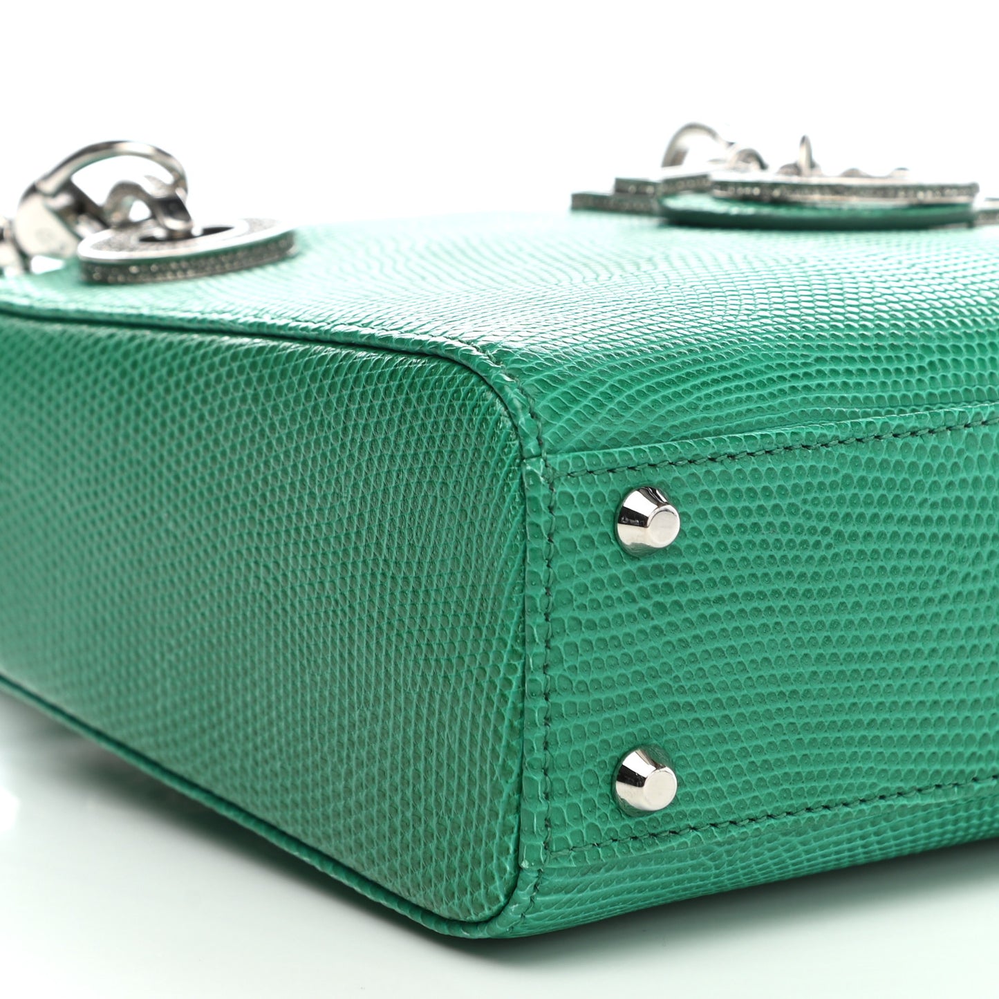 Lizard Swarovski Crystal Mini Lady Dior Green