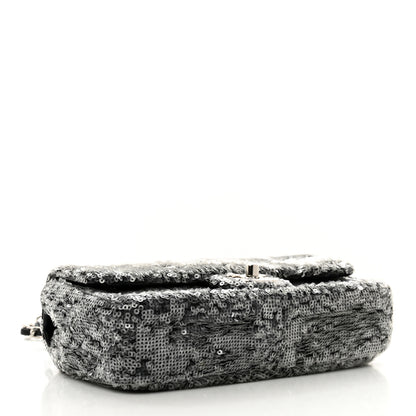 Chanel Sequin Small Single Flap Silver 4 of 10