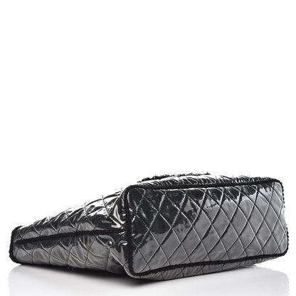 Chanel Vinyl Quilted Large Funny Tweed Tote Black 4 of 10