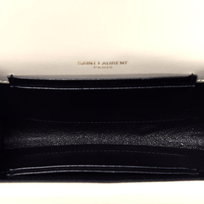 Saint Laurent Smooth Calfskin Monogram Small Sulpice Wallet Black White 5 of 7