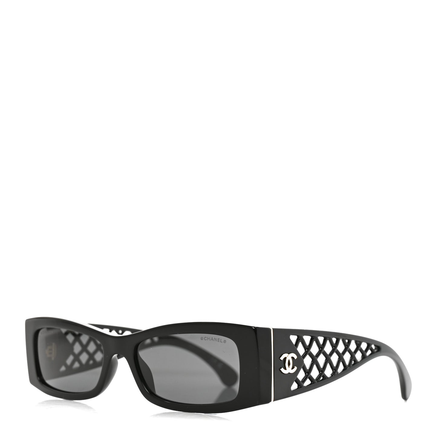 Acetate Rectangle Logo Sunglasses 5566 Black