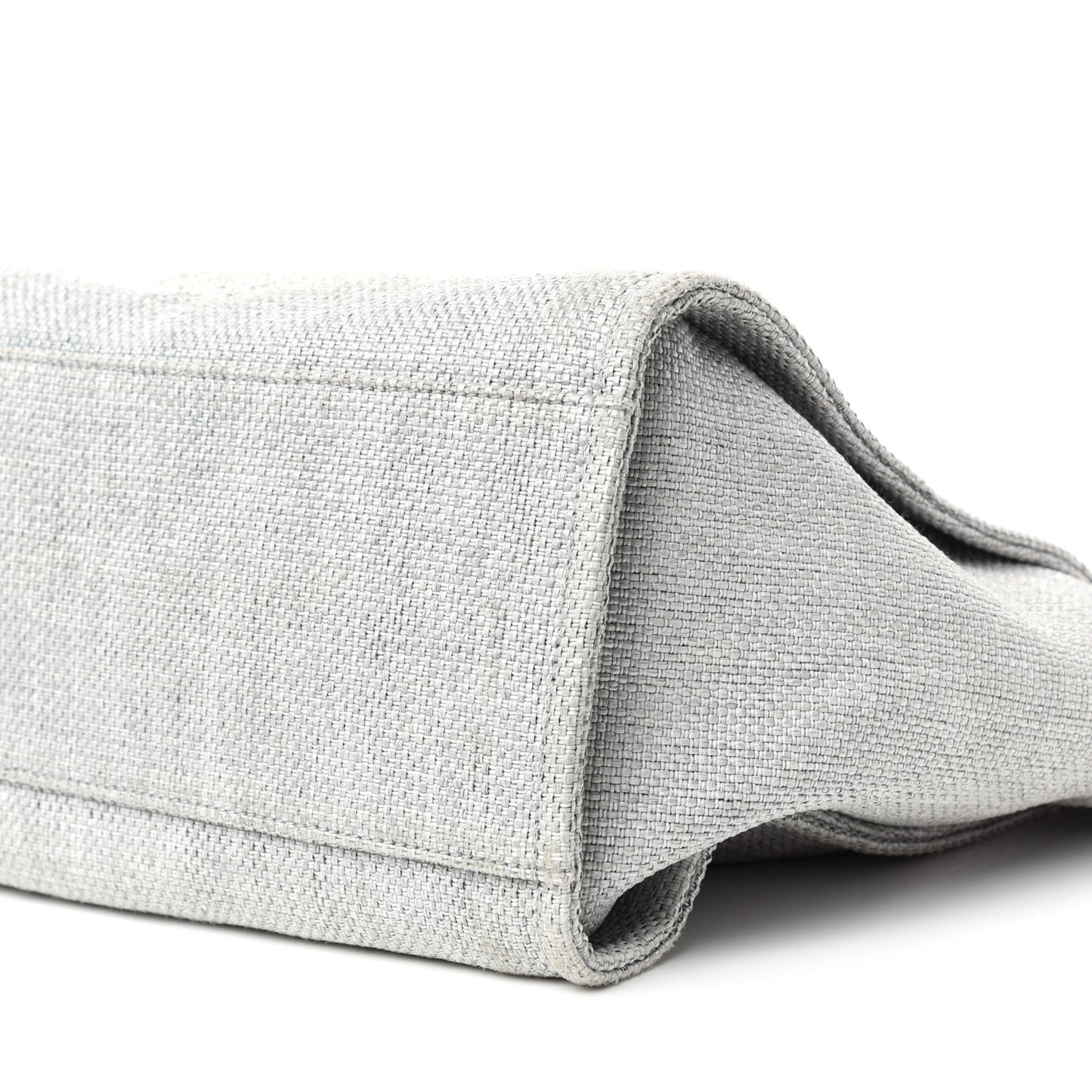 Woven Straw Raffia Medium Deauville Tote Grey