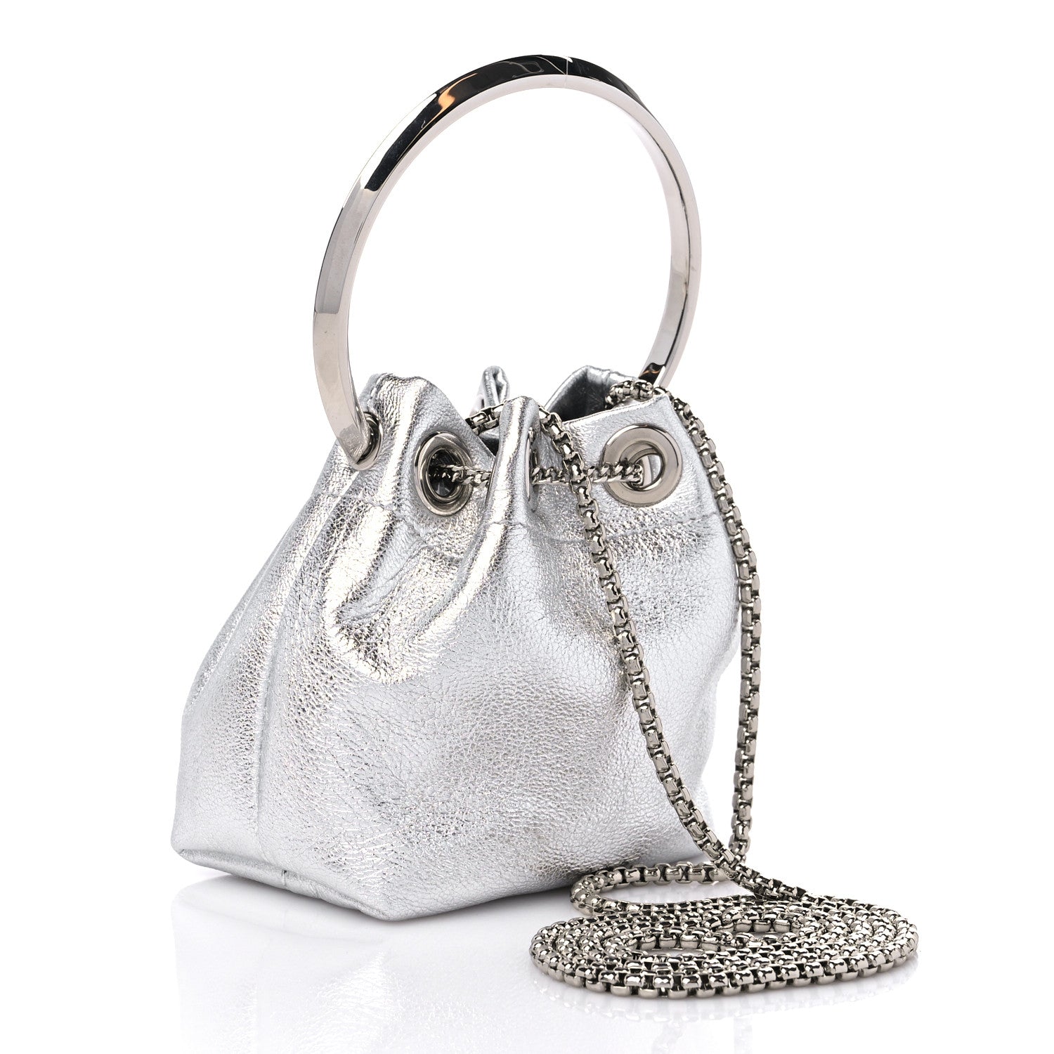 Jimmy Choo Metallic Nappa Micro Bon Bon Bag Silver 3 of 8