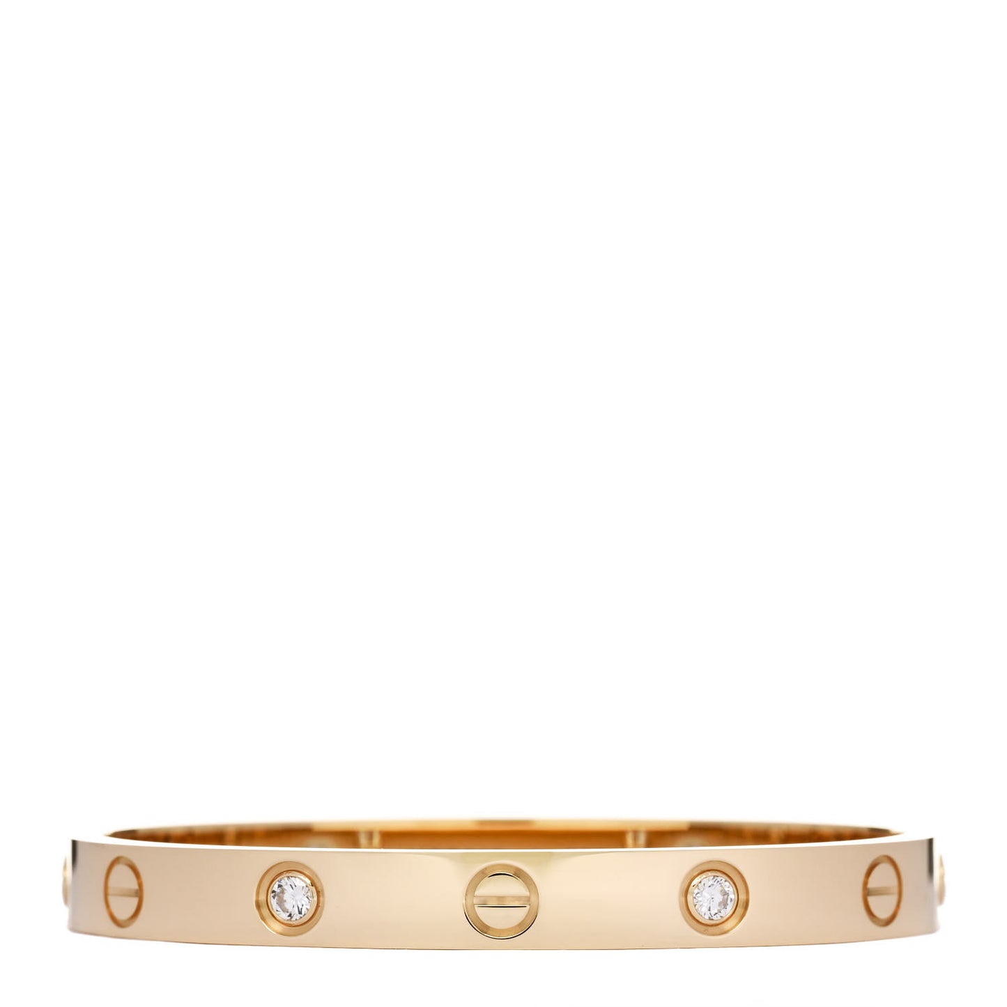18K Yellow Gold 4 Diamond LOVE Bracelet 15