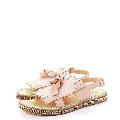 Christian Louboutin Calfskin Costa Nada Fringefront Sandals 40.5 Pink 3 of 11