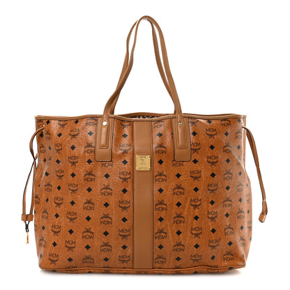 MCM Visetos Large Liz Reversible Shopper Tote Cognac 1 of 16
