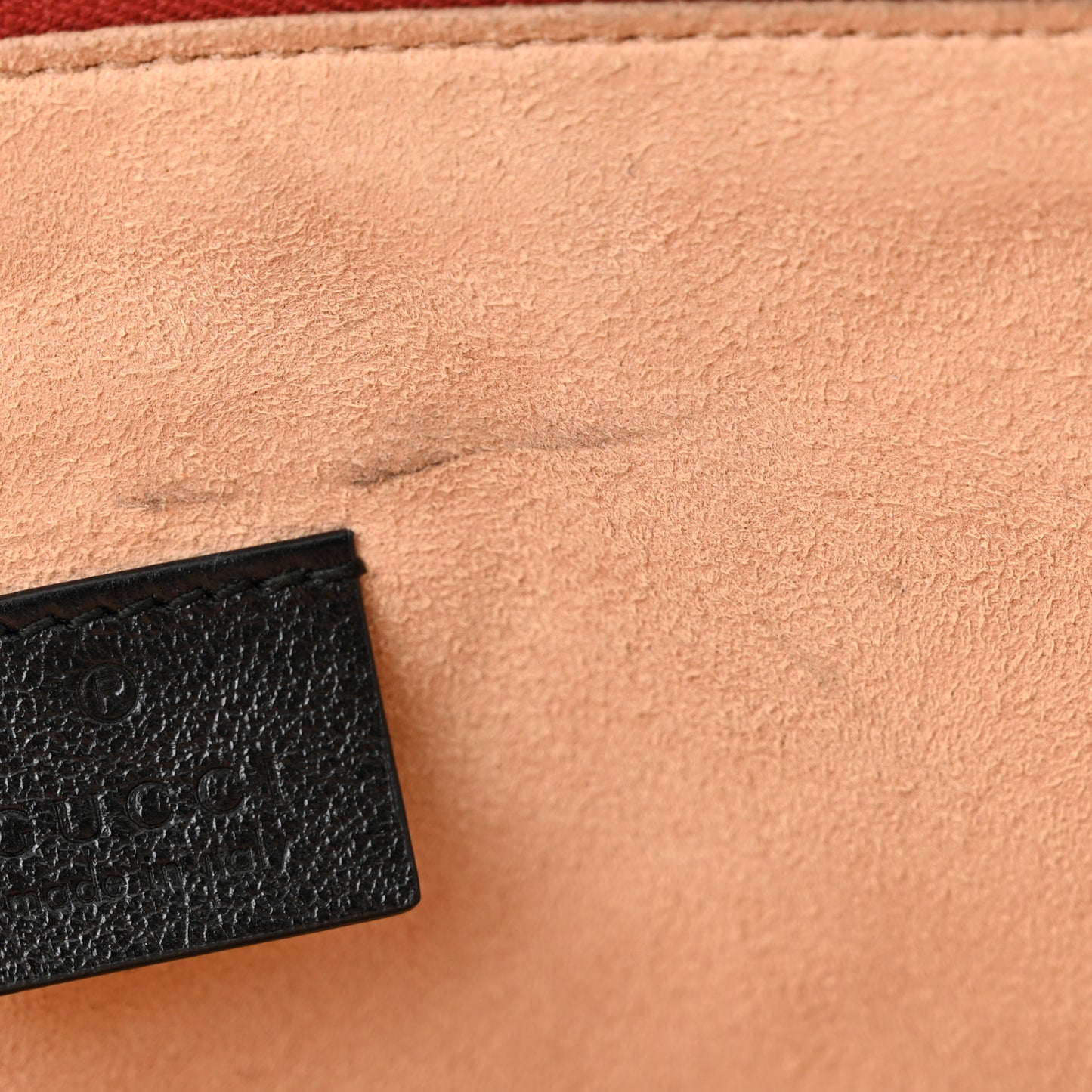 Azalea Calfskin Matelasse Diagonal Torchon GG Marmont Zip Pouch Black Romantic Cerise