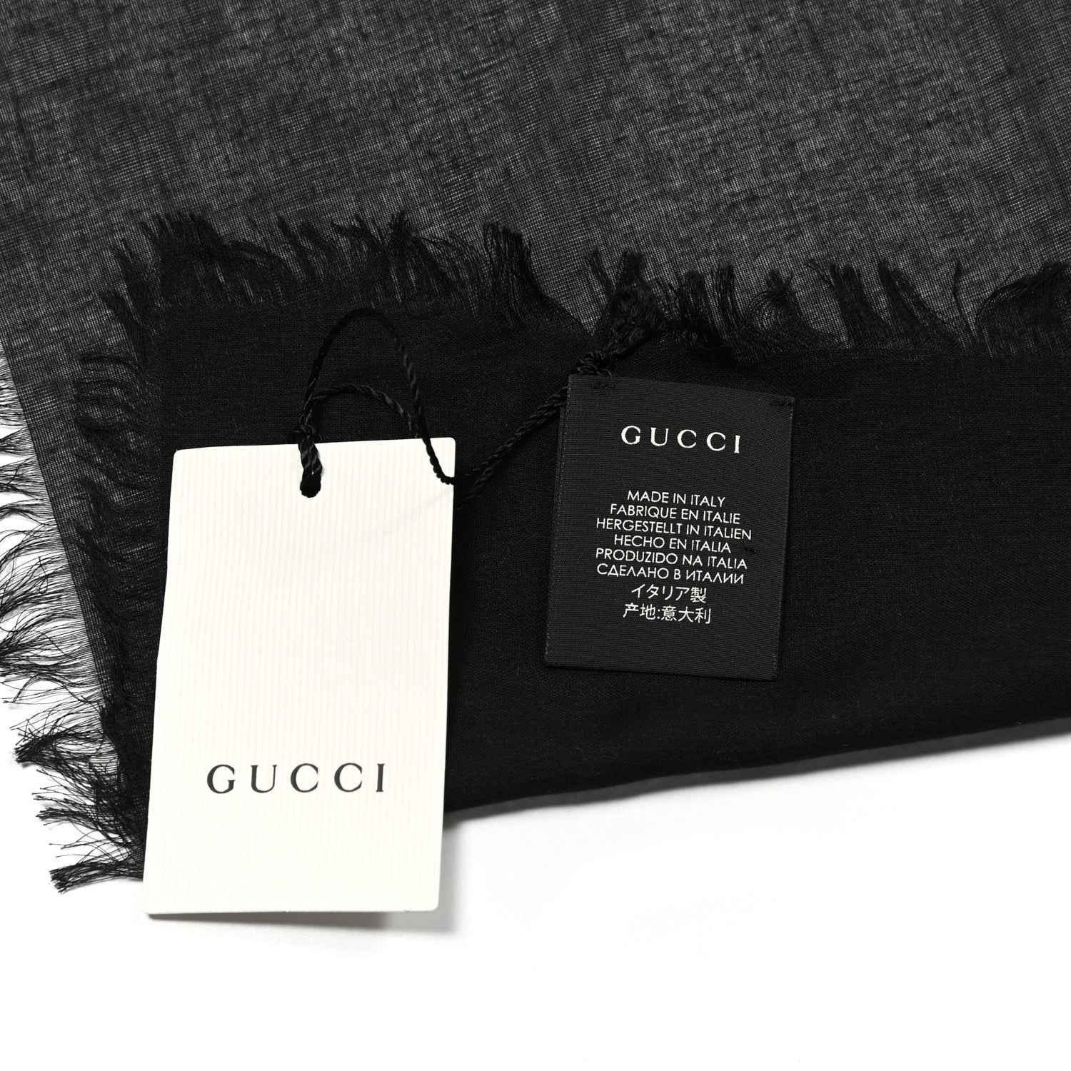 Gucci Modal Silk Coco Capitan Logo Square Scarf Black 3 of 4