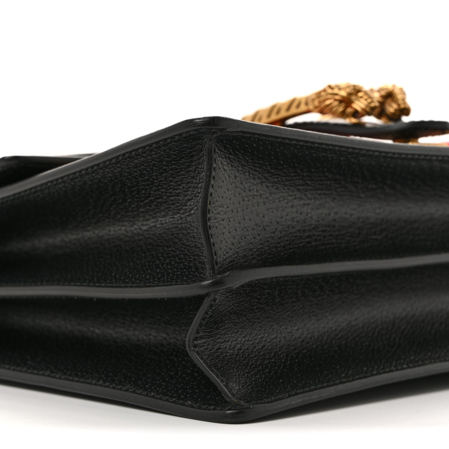 Gucci Calfskin Web Floral Embroidered Medium Dionysus Shoulder Bag Black 9 of 13