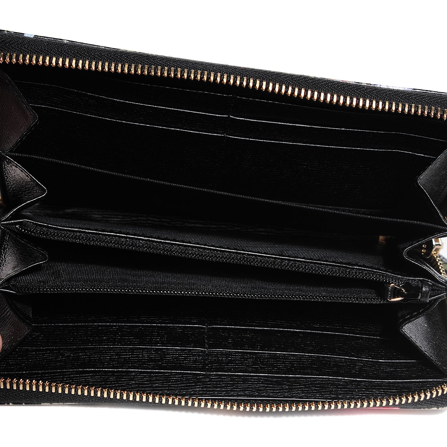 Gucci Shangai Calfskin Flora Knight Zip Around Wallet Black 6 of 8