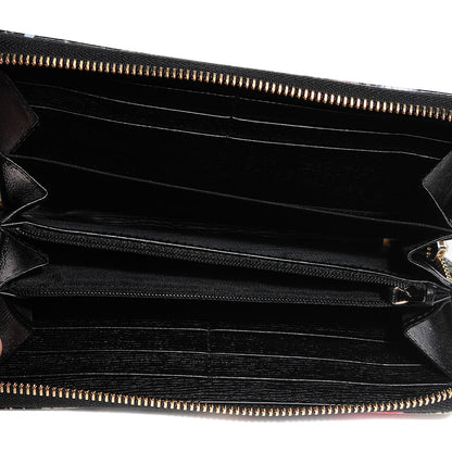 Gucci Shangai Calfskin Flora Knight Zip Around Wallet Black 6 of 8
