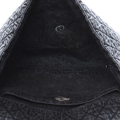 Chanel Denim Quilted Denimpression XXL Flap Blue Black 5 of 10