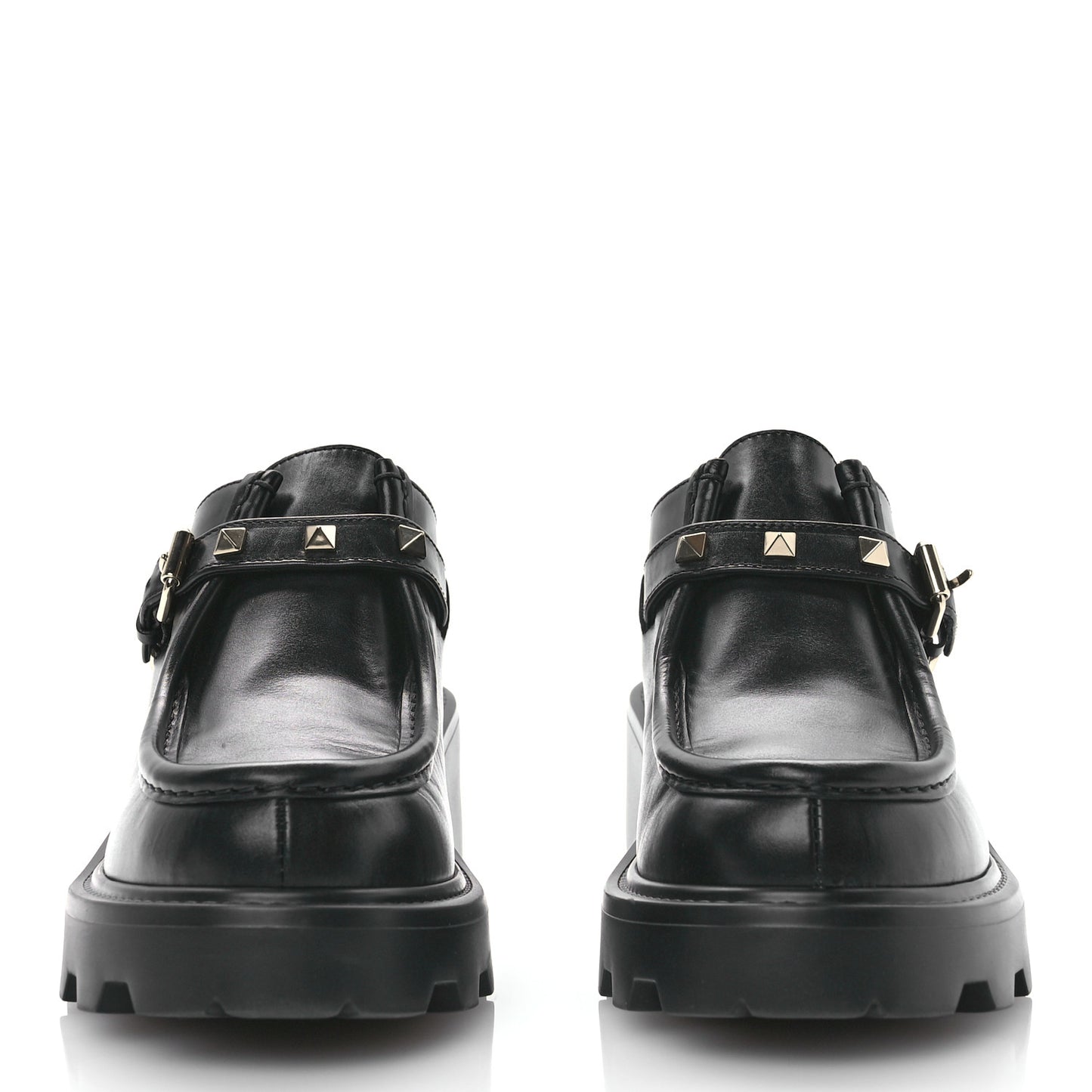 Calfskin Rockstud 55mm Single Monk Strap Paraboot 38 Black