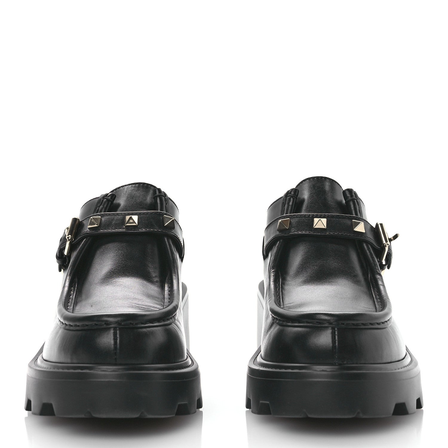 Valentino Garavani Calfskin Rockstud 55mm Single Monk Strap Paraboot 38 Black 2 of 9