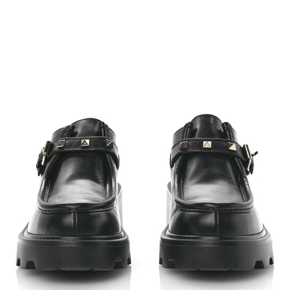 Valentino Garavani Calfskin Rockstud 55mm Single Monk Strap Paraboot 38 Black 2 of 9