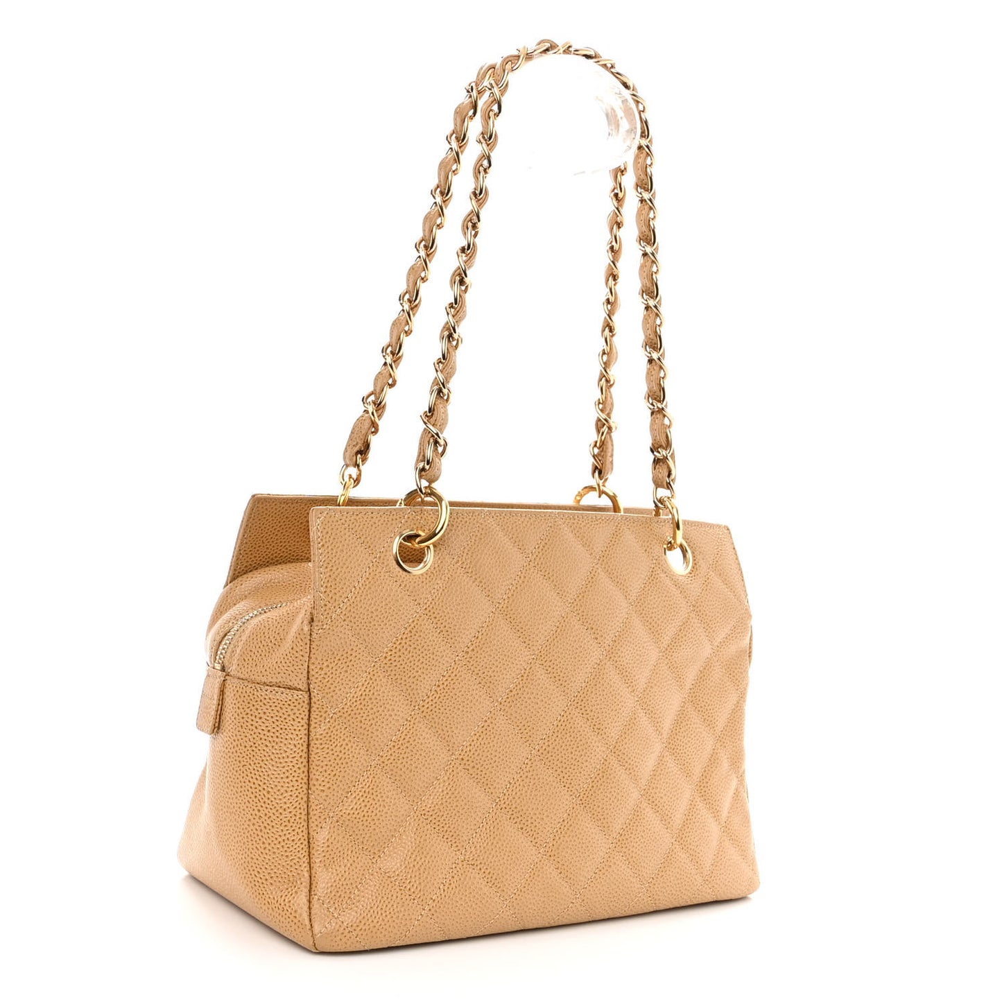 Caviar Quilted Petit Timeless Tote PTT Beige