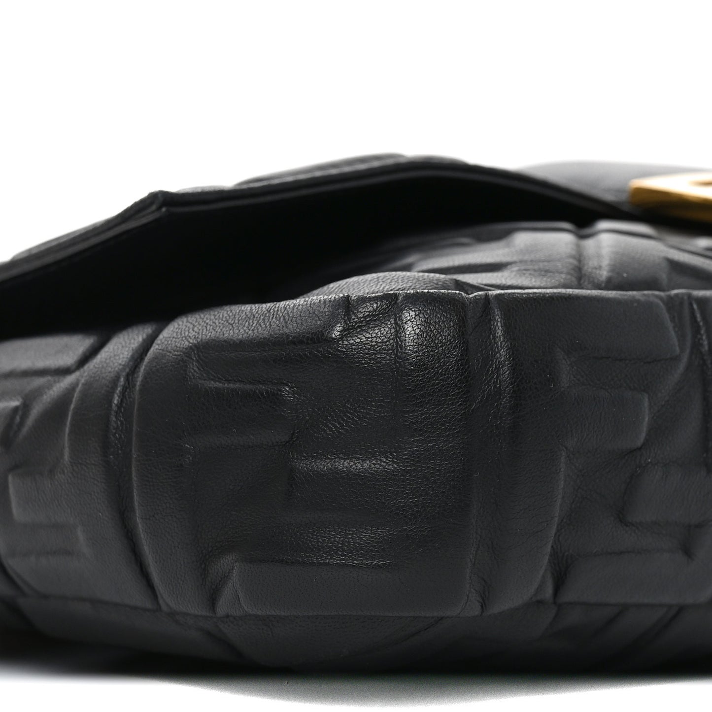 Nappa FF 1974 Embossed Large Baguette Black