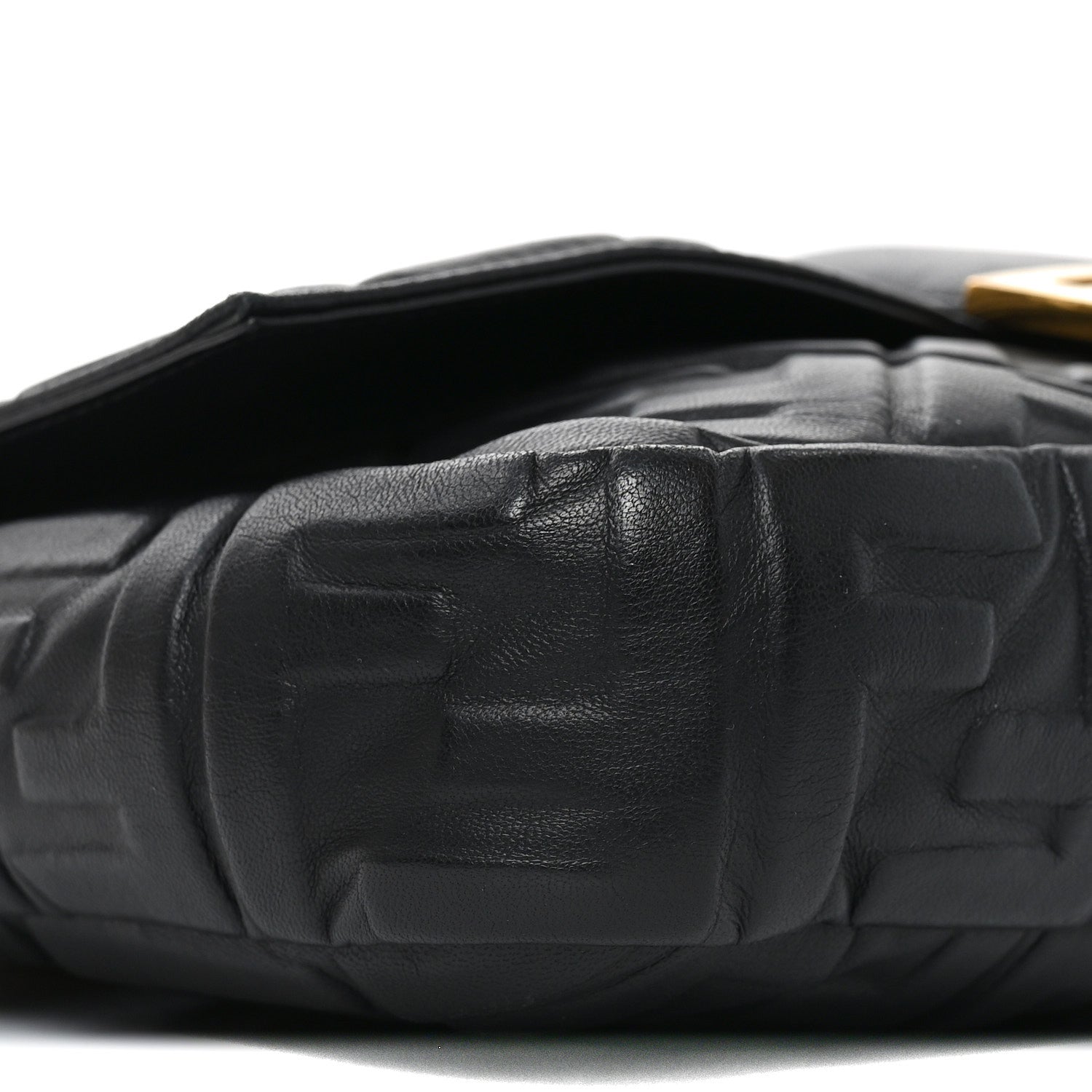 Fendi Nappa FF 1974 Embossed Large Baguette Black 9 of 10