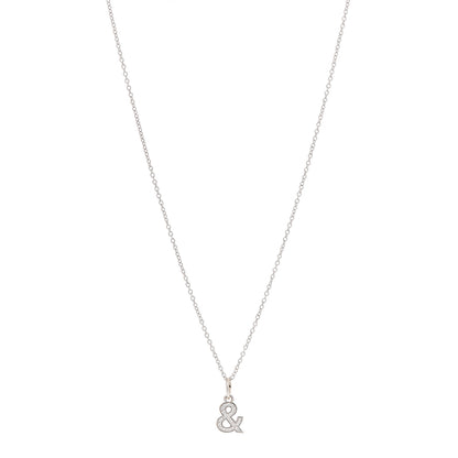 Tiffany 18K White Gold Diamond Small Ampersand Pendant Necklace 1 of 7
