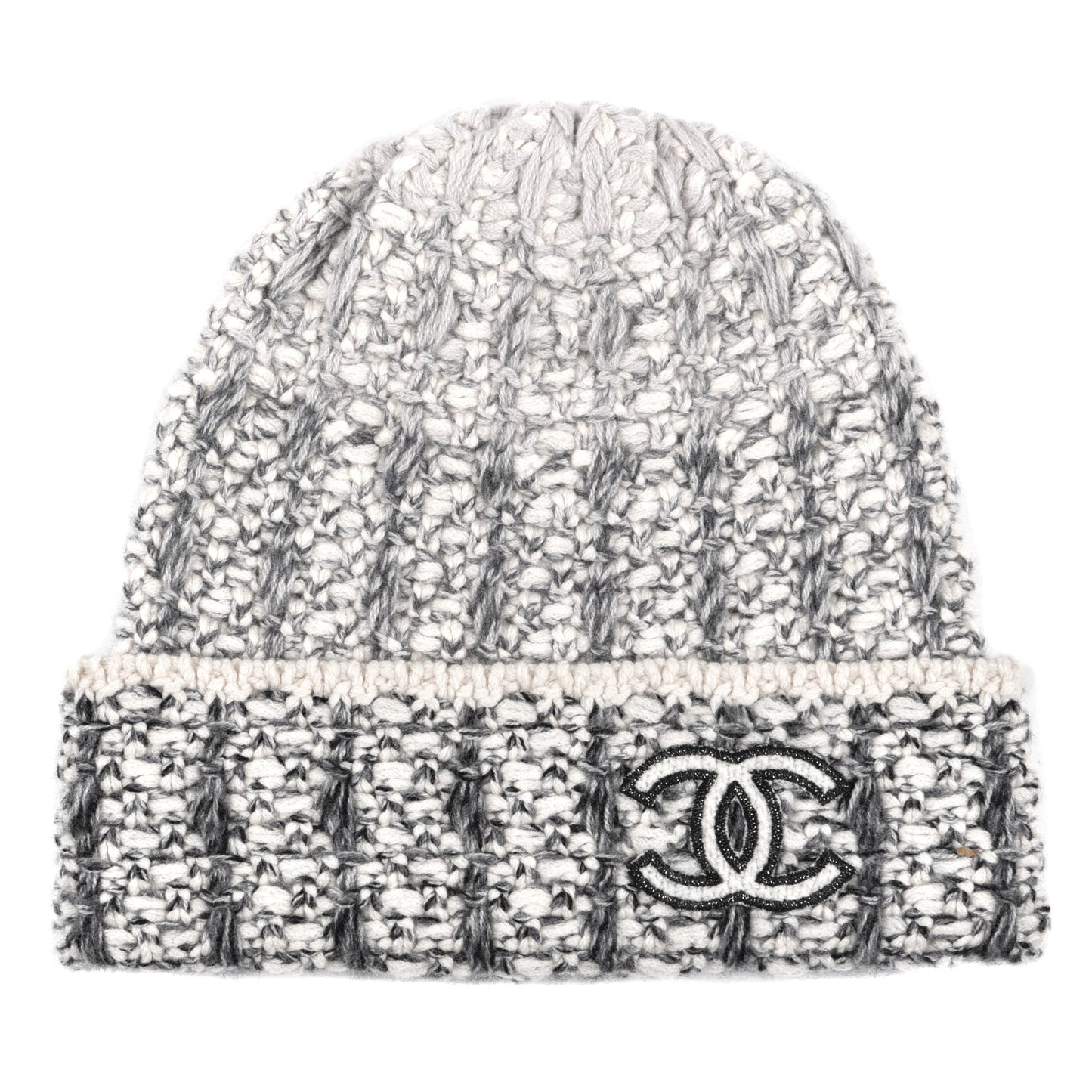 Cashmere Logo Beanie Hat Light Beige Black Grey