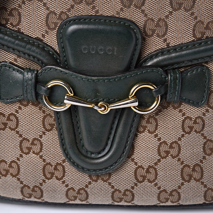Gucci Monogram Calfskin Medium Lady Web Shoulder Bag Beige Green 18 of 18
