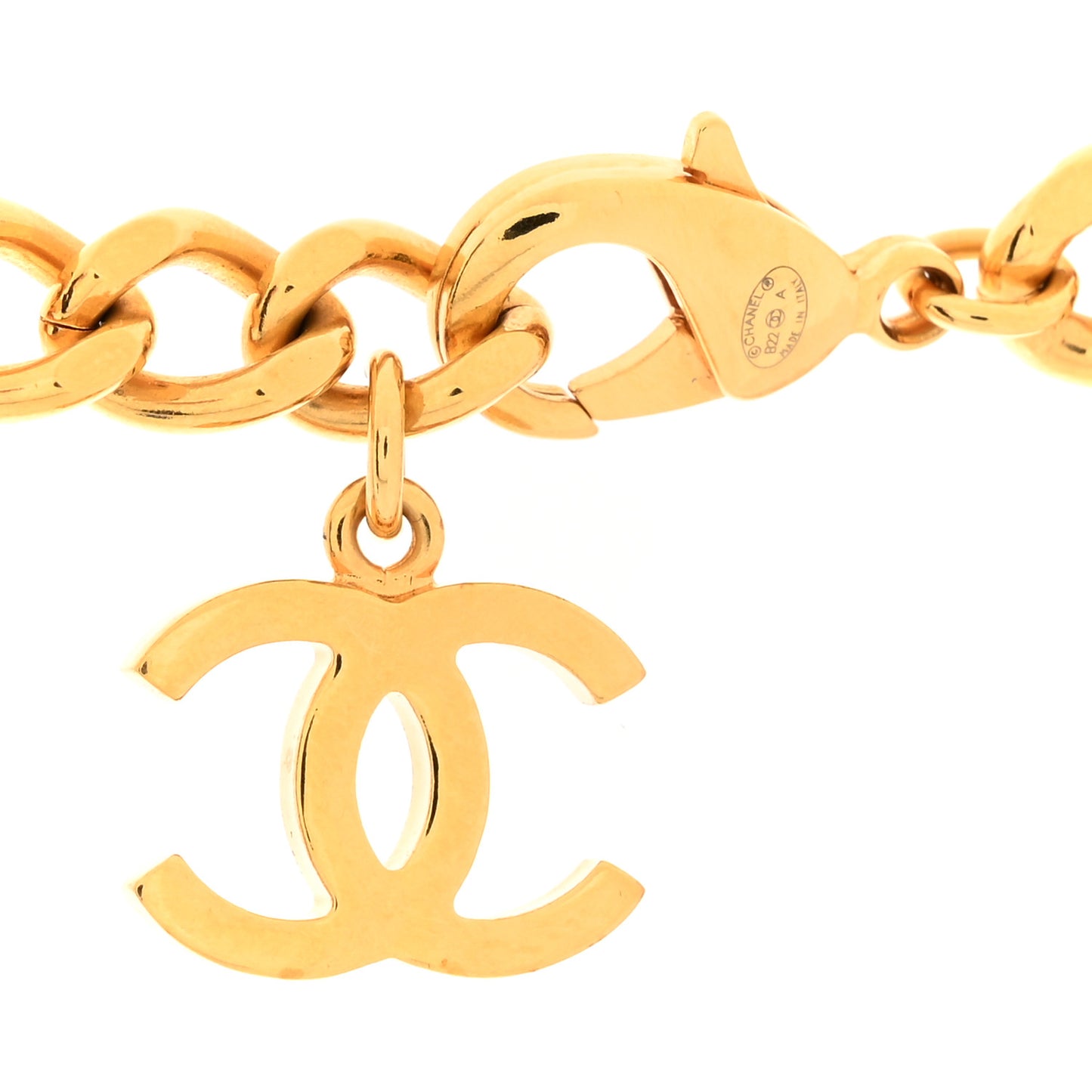 Metal Chain Link CC Rue Cambon Choker Necklace Gold