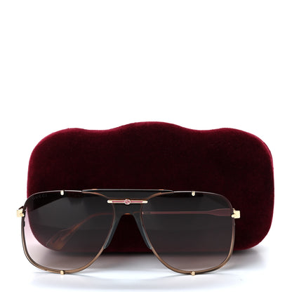 Gucci Metal Square Frame Sunglasses GG0739S Brown 9 of 9