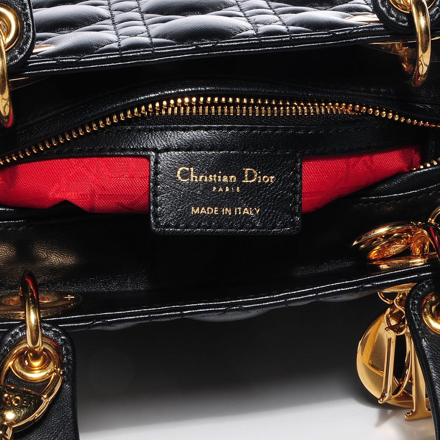 Christian Dior Lambskin Cannage Medium Lady Dior Black 5 of 8