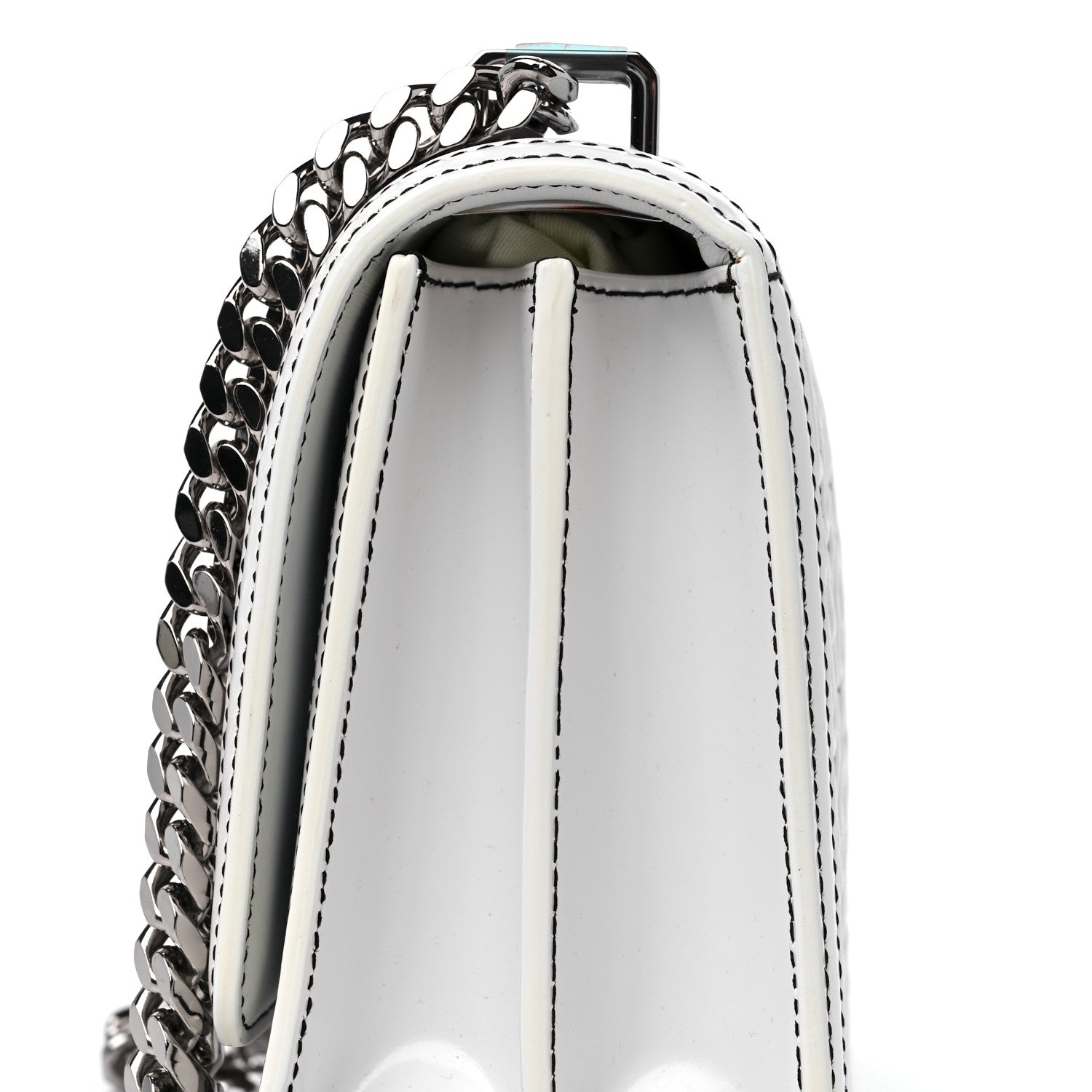 Burberry Calfskin Monogram Embossed Small TB Chain Bag Optic White 13 of 13