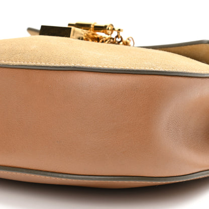 Chloe Suede Smooth Calfskin Drew Shoulder Bag Milky Coffee 9 of 12