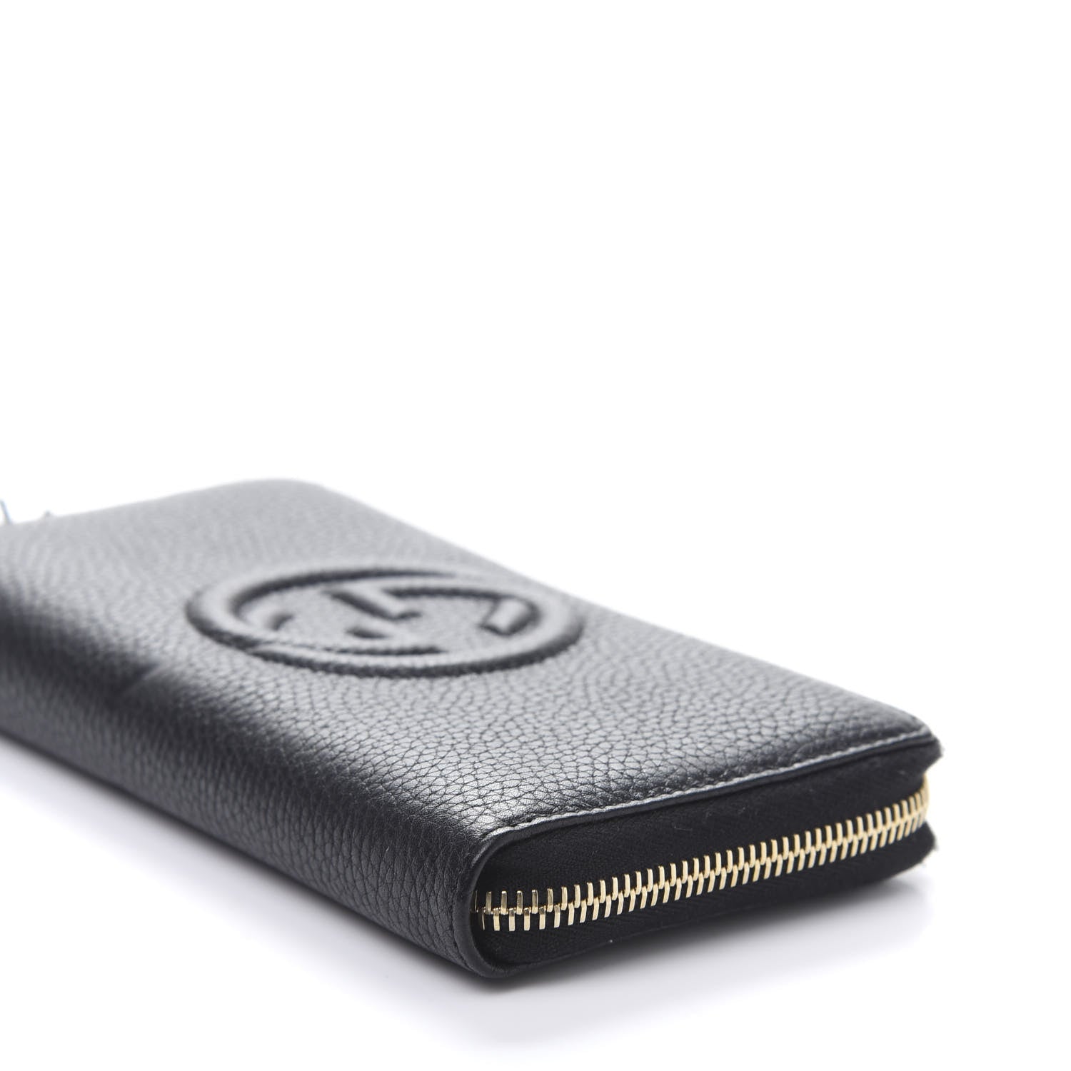 Gucci Pebbled Calfskin Soho Zip Around Wallet Black 7 of 9