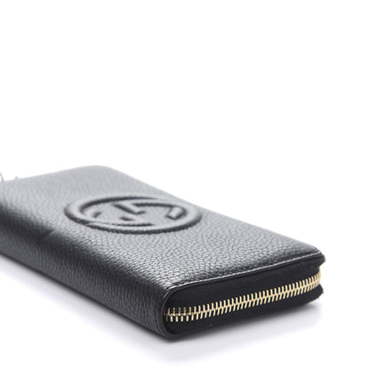 Gucci Pebbled Calfskin Soho Zip Around Wallet Black 7 of 9